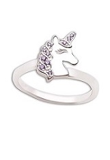 nice little purple unicorn baby silver ring